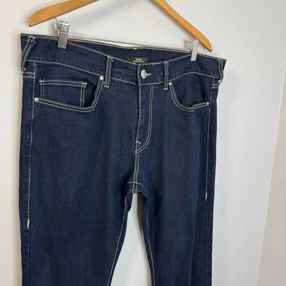 True Religion Ricky SN Relaxed Straight Jean Stitched Stretch Men's 36